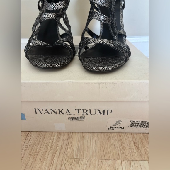 Ivanka Trump Elegant Black and Silver Women's Sandals - Picture 2 of 7